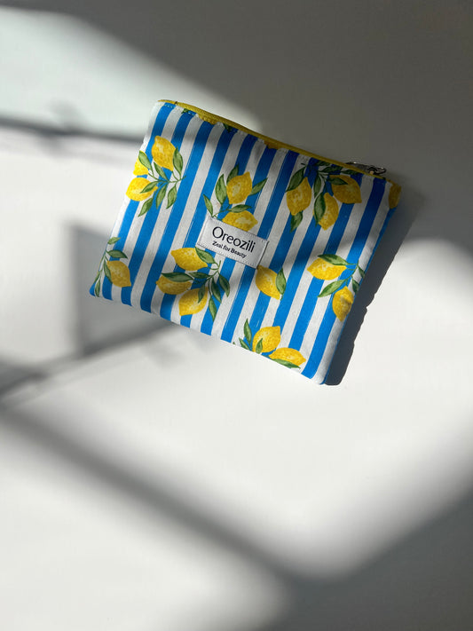 Πορτοφολάκι λεμόνια γαλάζιο