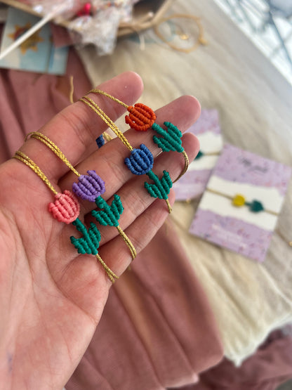 macrame τουλίπα βραχιολάκι