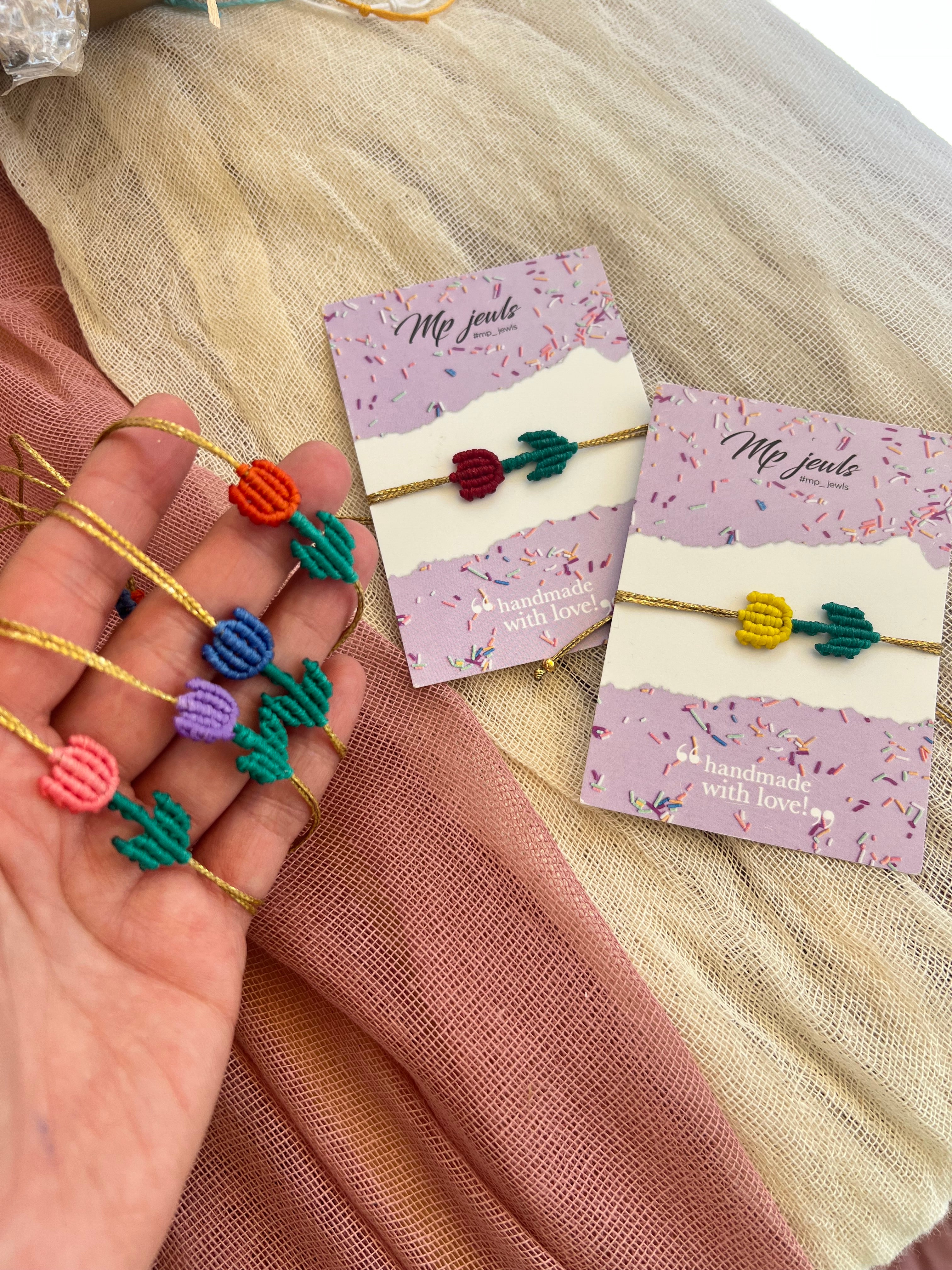 macrame τουλίπα βραχιολάκι