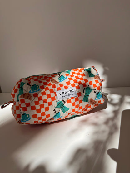 Boxy travel pouch-coffee