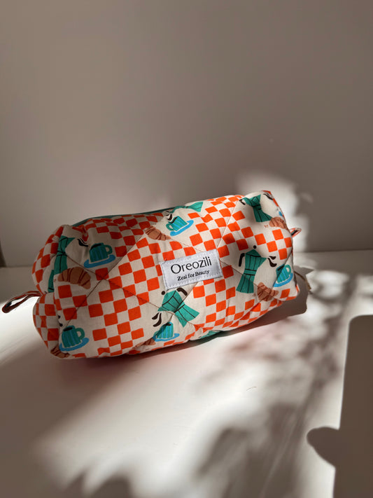 Boxy travel pouch-coffee