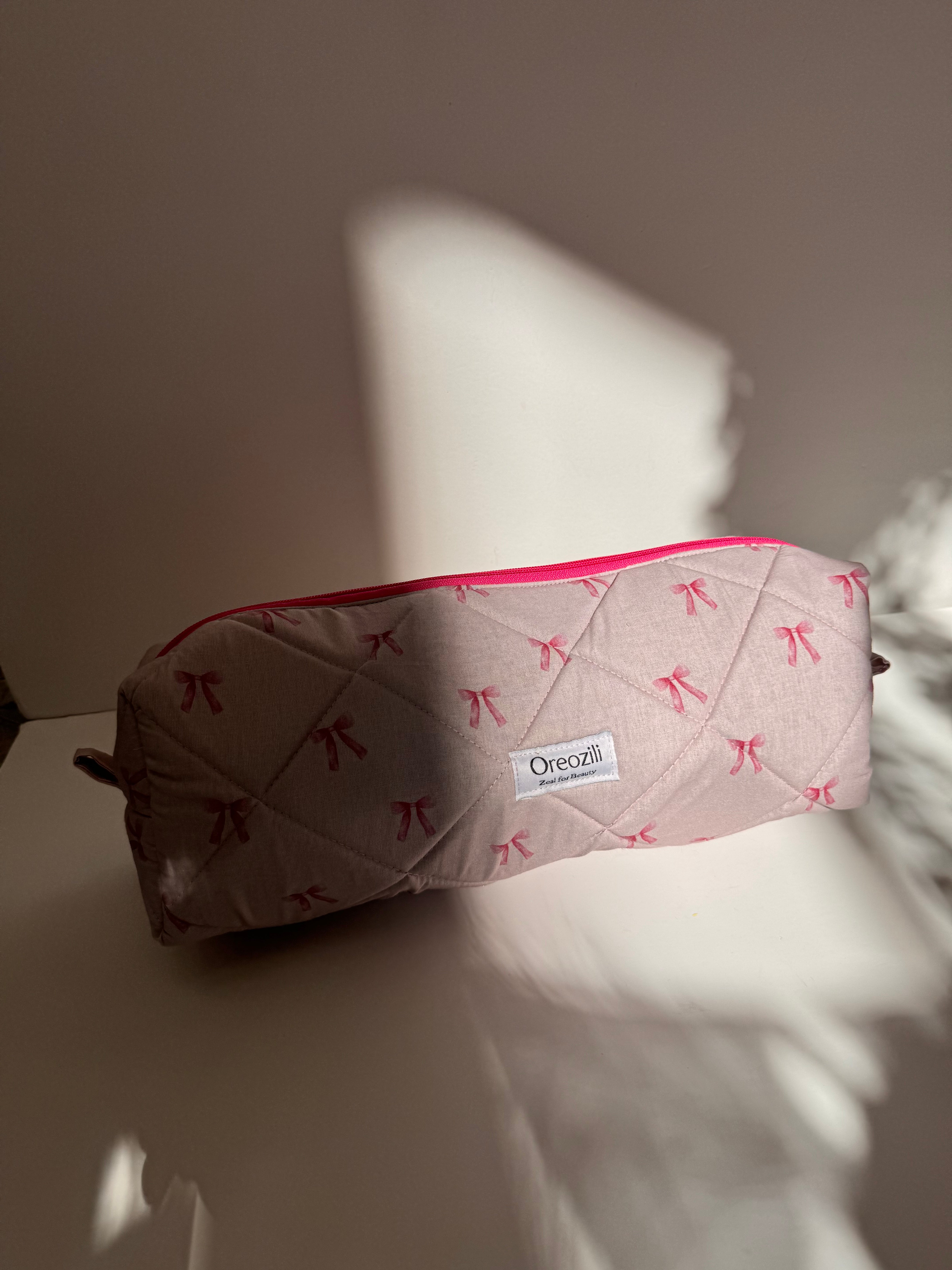 Hair tool bag-ροζ φιόγκοι