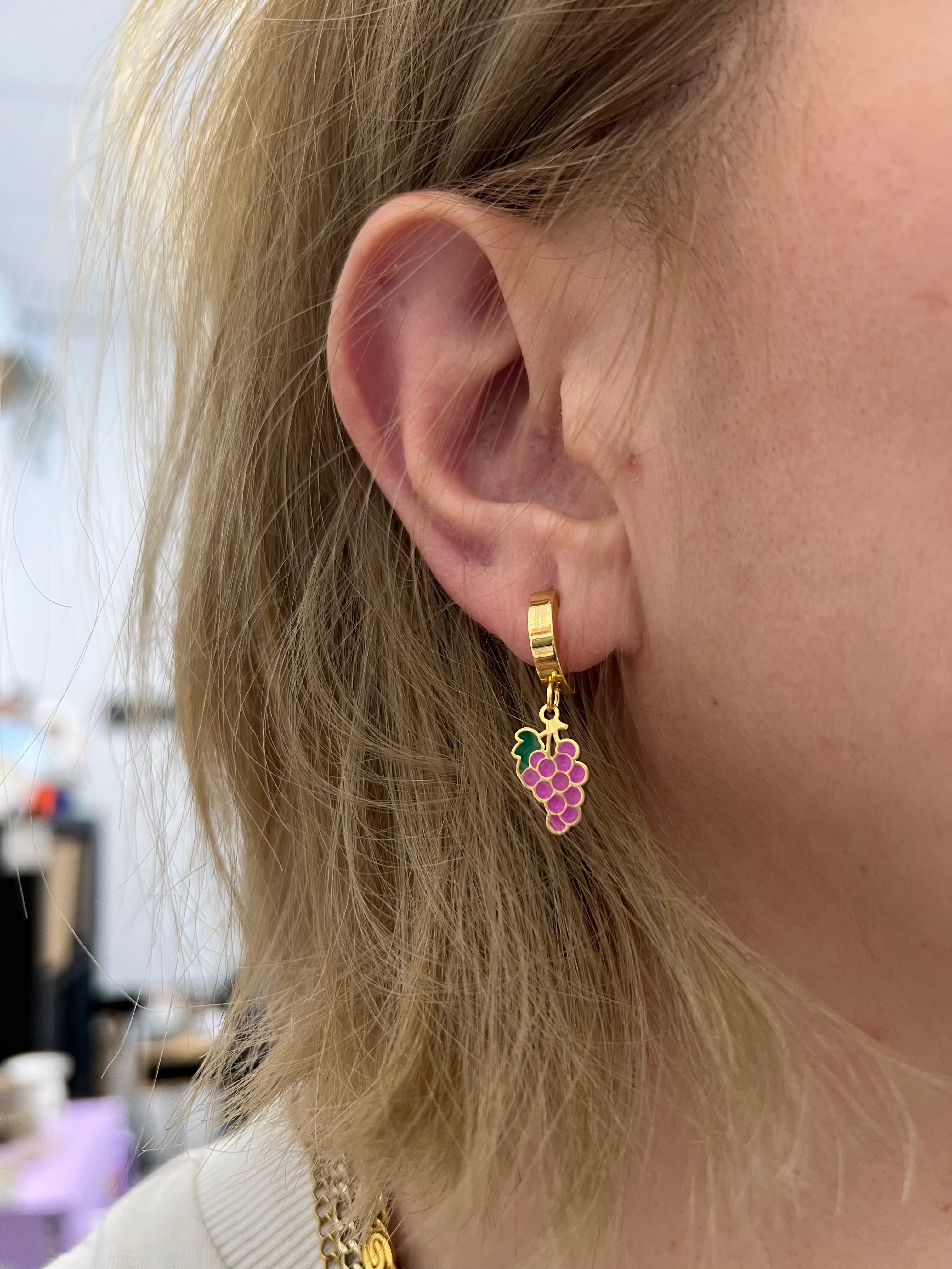 Grape juice earring