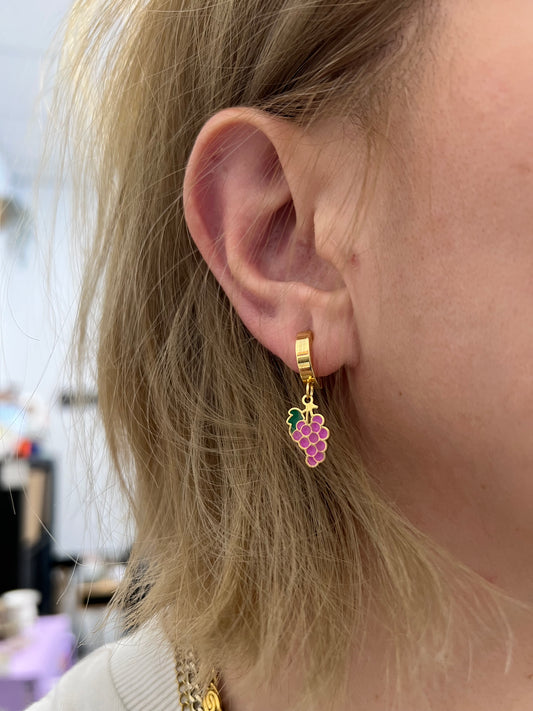 Grape juice earring