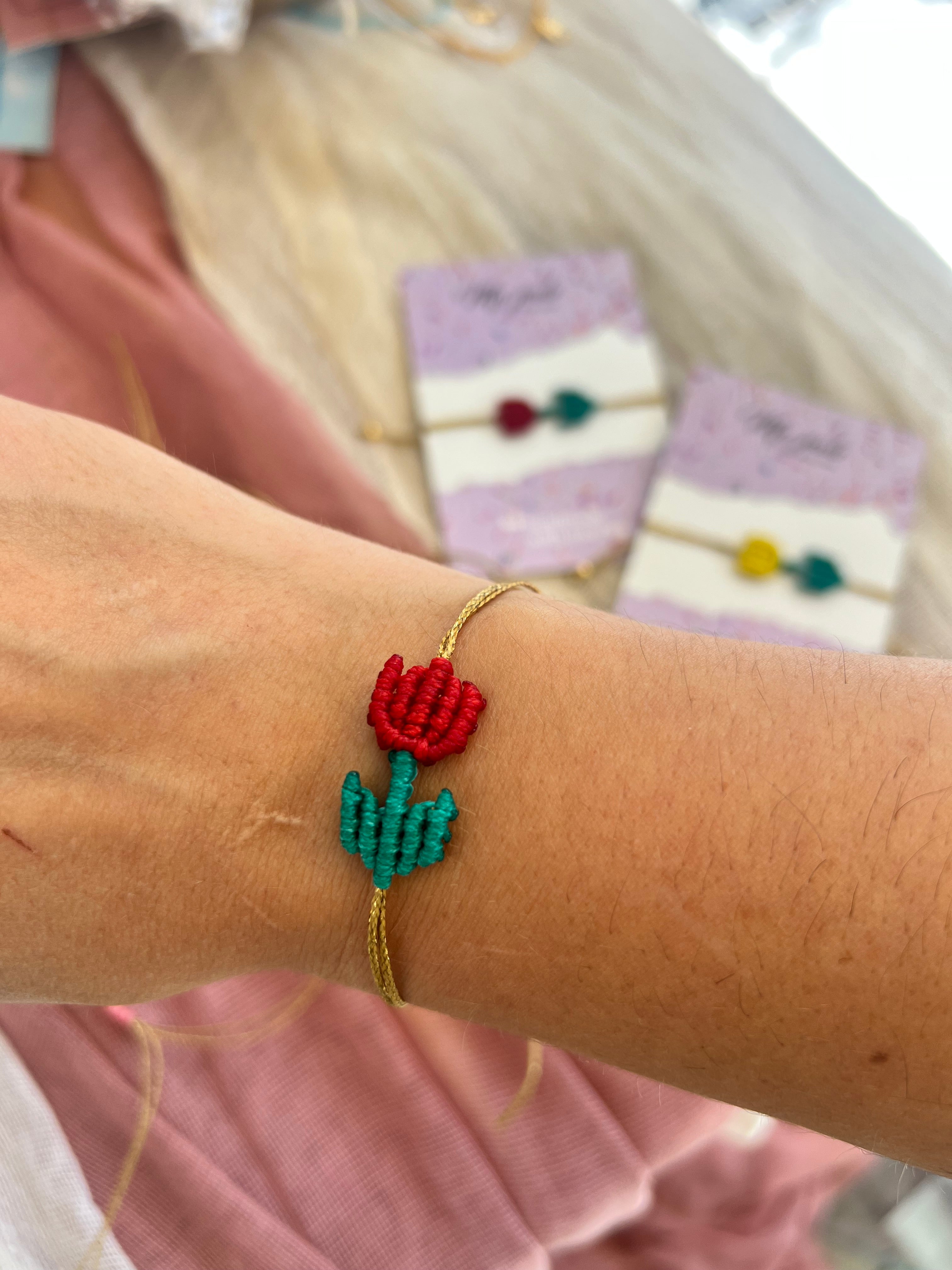 macrame τουλίπα βραχιολάκι