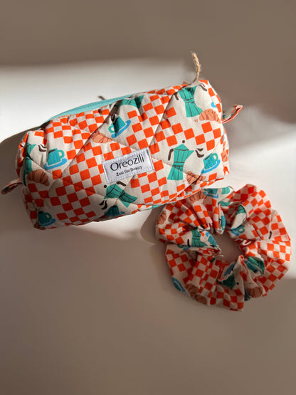 Boxy travel pouch-coffee